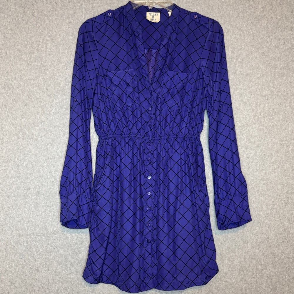 Sunshine & Shadow Vintage UO Purple & Black Long Sleeve Mini Dress Size‎ Small